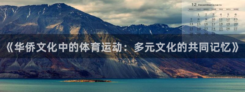 谈球吧体育：《华侨文化中的体育运动：多元文化的共同记忆》
