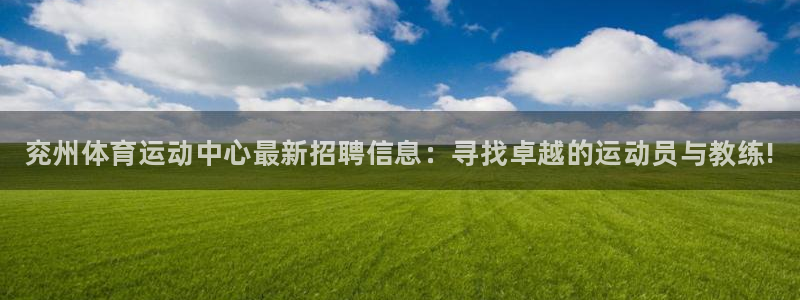 谈球吧体育：兖州体育运动中心最新招聘信息：寻找卓越的运动员与教练!