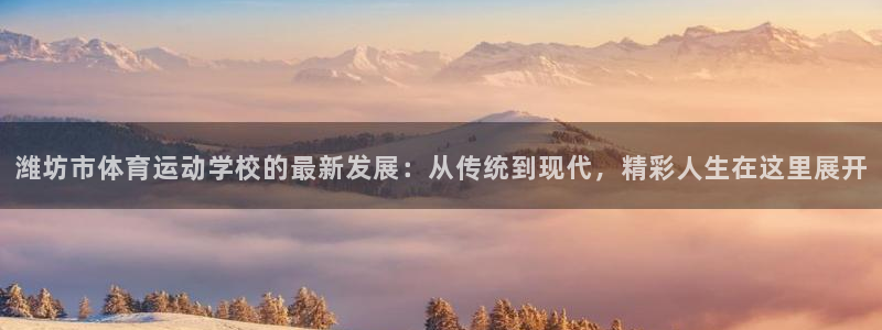 谈球吧体育：潍坊市体育运动学校的最新发展：从传统到现代，精彩人生在这里展开